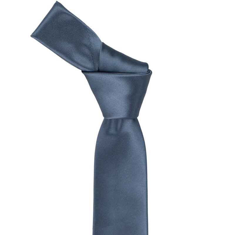 tiemart Premium Slim Necktie, 2.5" Width (Dusty Blue) - Image 2